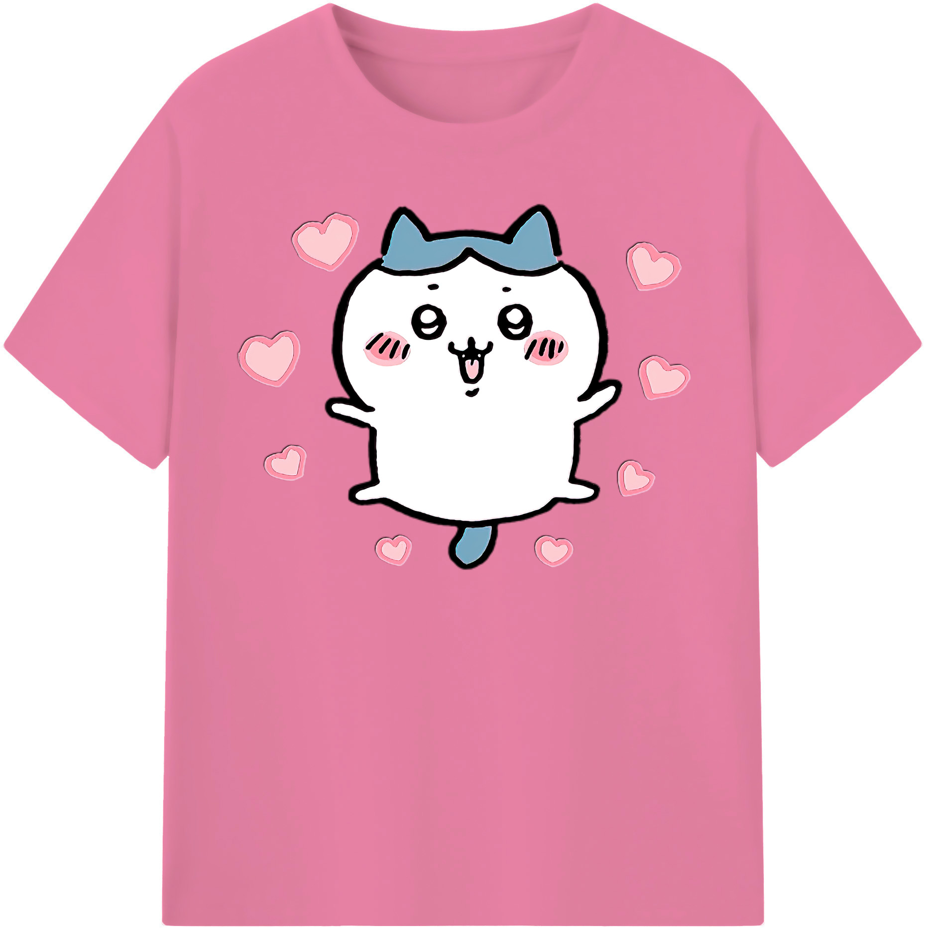 （画像用） ちいかわ ハチワレ Chii-kawa hachiware 綿100％半袖Tシャツ（フロントプリント）